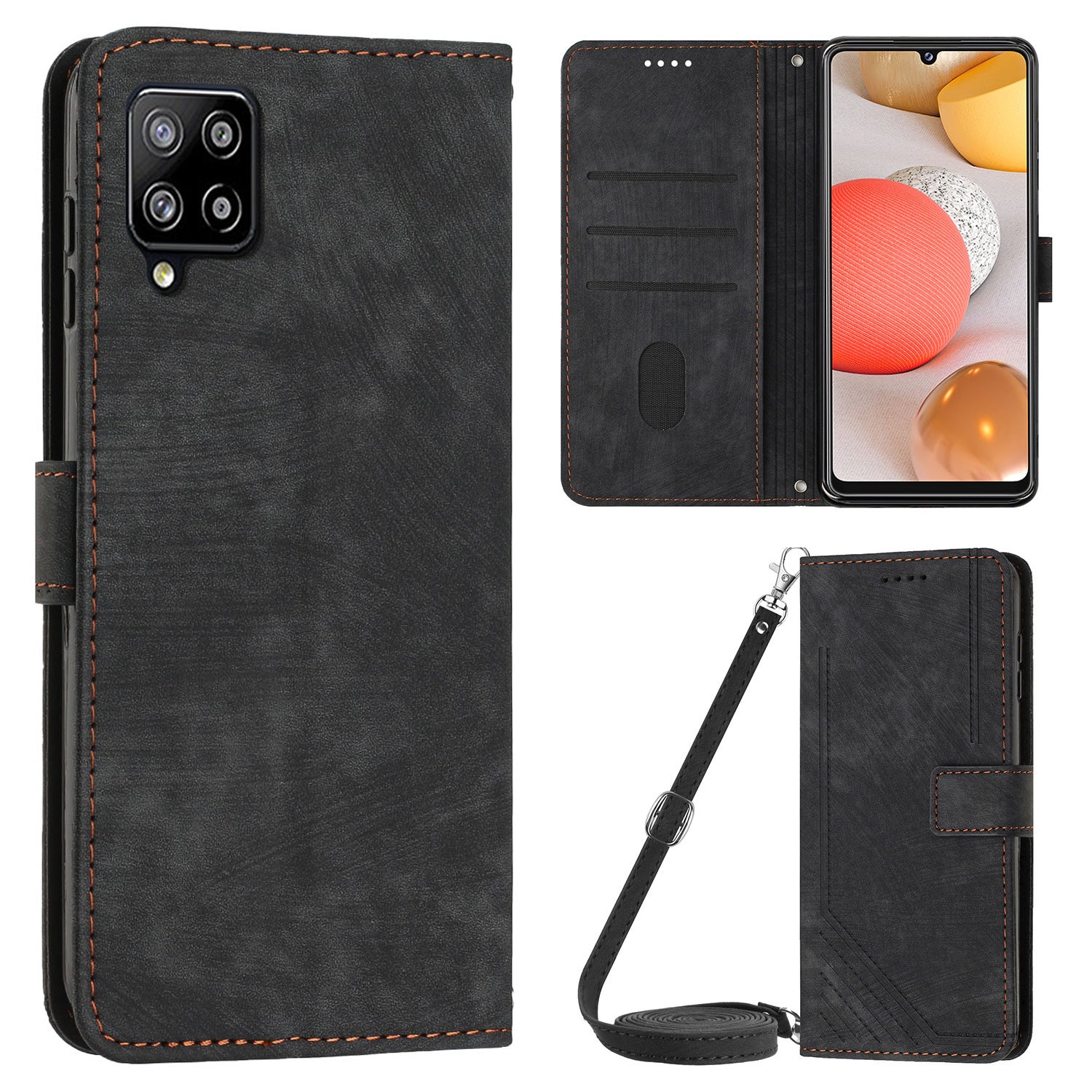 For Samsung Galaxy A42 5G / M42 5G Imprinted Lines Stand Phone Cover Wallet Case PU Leather Flip Shell For Samsung Galaxy A42 5G / M42 5G Imprinted Lines Stand Phone Cover Wallet Case PU Leather Flip Shell